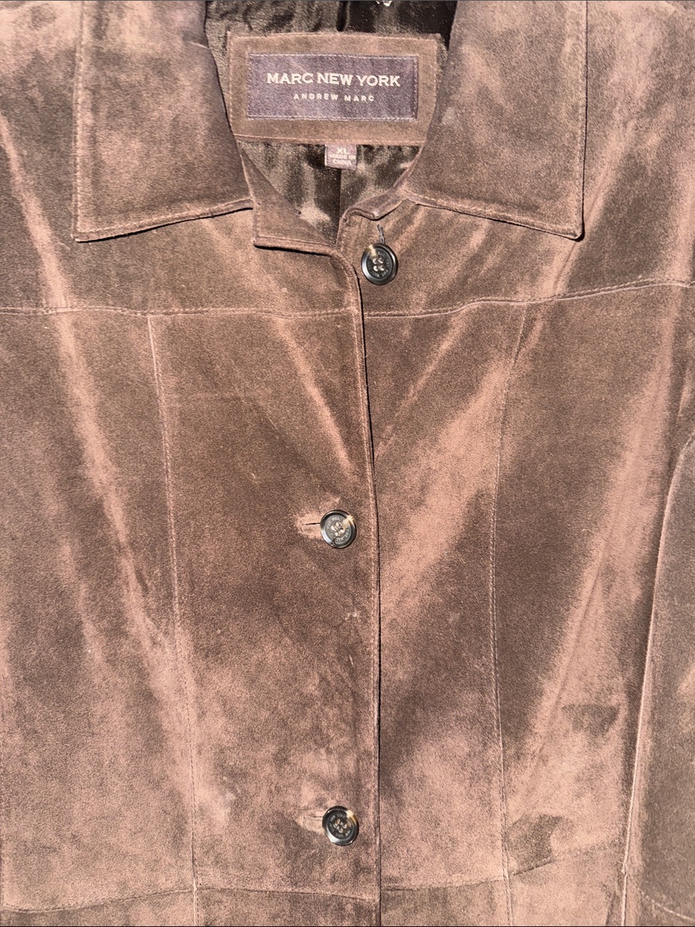 Marc New York Brown Suede Button-Front Jacket - Picture 3 of 16